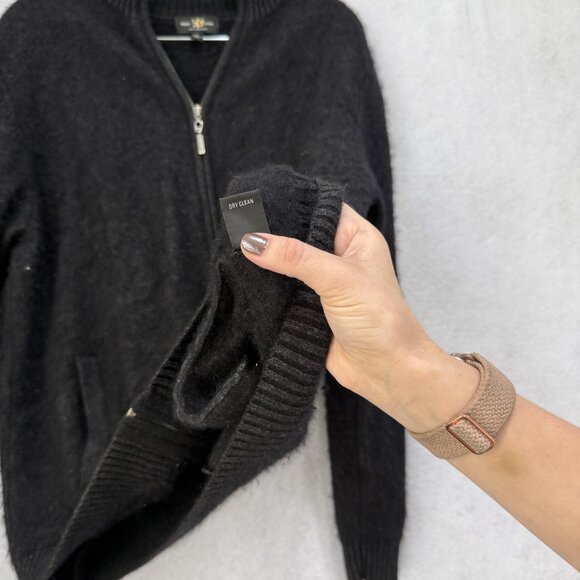 Glen Lyon Sweater Mens XL 100% Cashmere Full Zip Cardigan Mock Neck Pockets - Picture 7 of 9